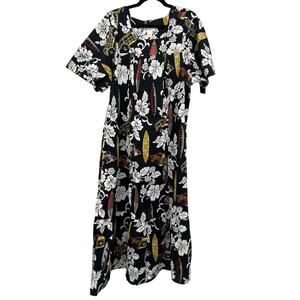Hawaiian Women’s 100% Cotton Short Sleeve muumuu Dress Size 2XL Woodie Surfboard